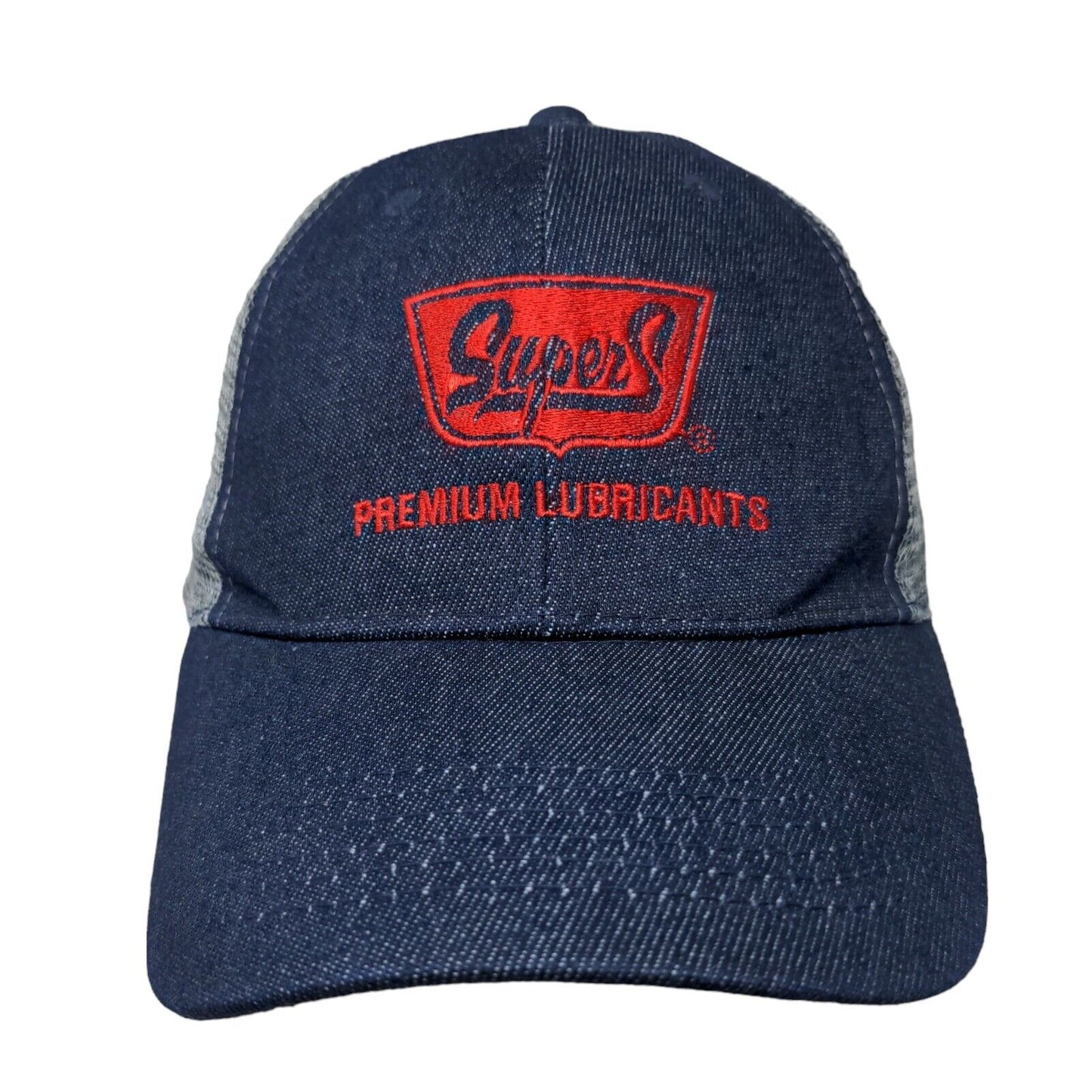 SuperS Premium Lubricants Snapback Trucker Hat Blue OS Adjustable Mesh Back