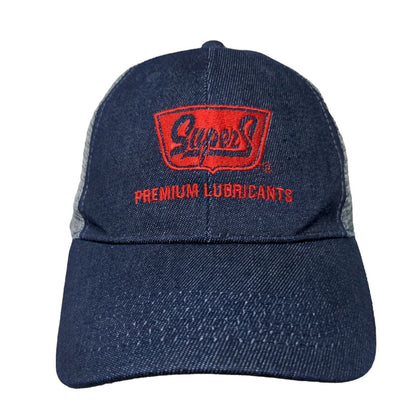 SuperS Premium Lubricants Snapback Trucker Hat Blue OS Adjustable Mesh Back