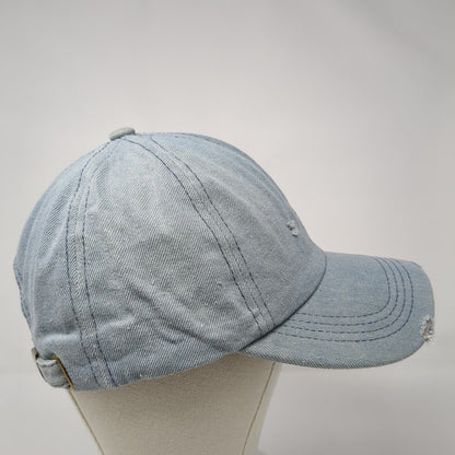 Unbranded Slideback Hat Blue One Size Solid Adjustable Denim Blank