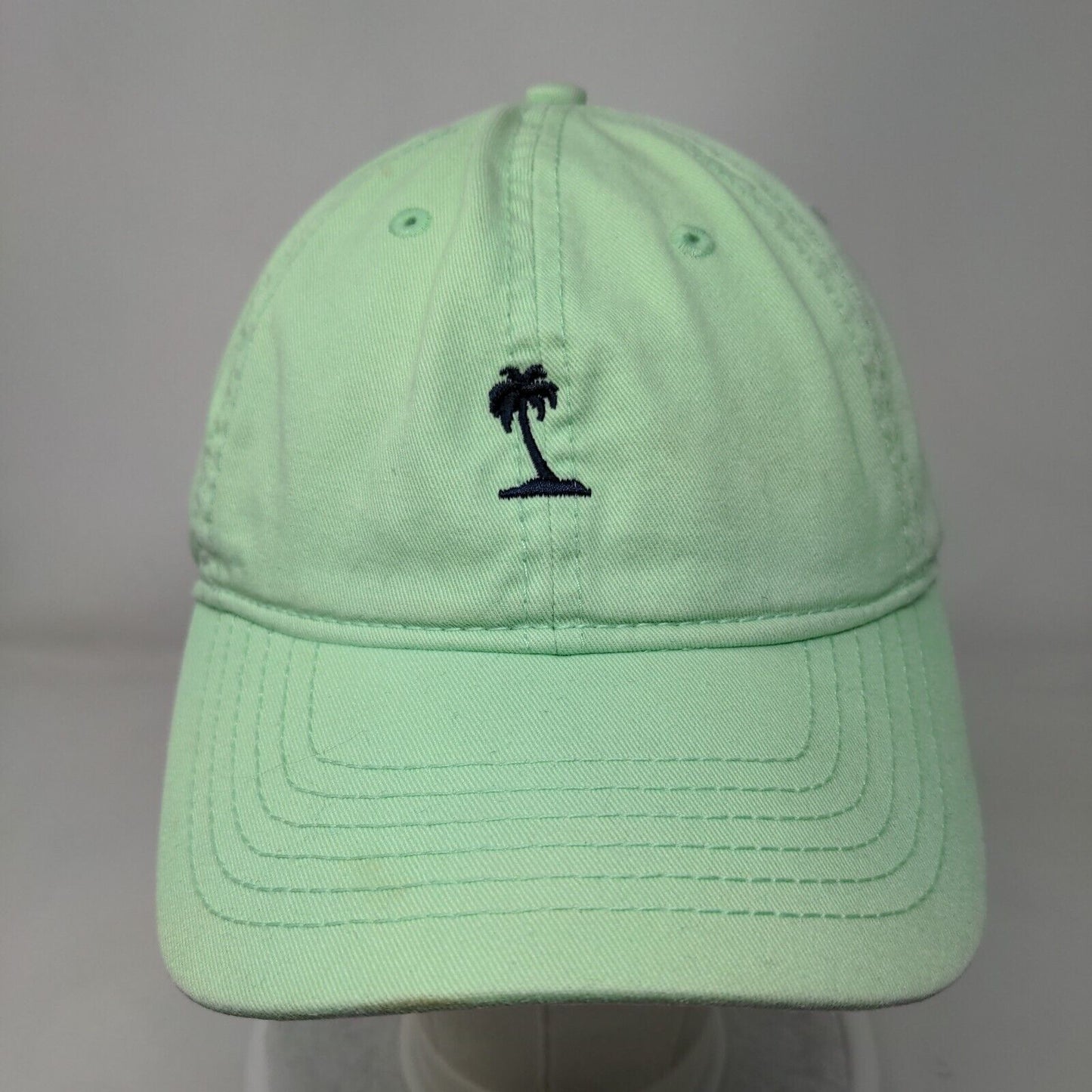 Palm Tree Slideback Hat Green OSFM Adjustable Embroidered Logo Vented Holes