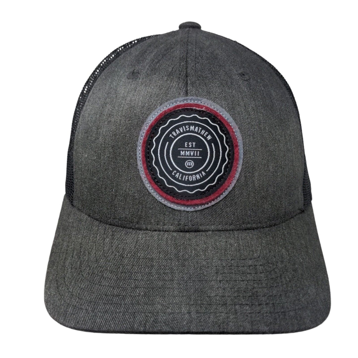 Travis Matthew California Est MMVII Trucker Hat Gray OS Adjustable Mesh Back