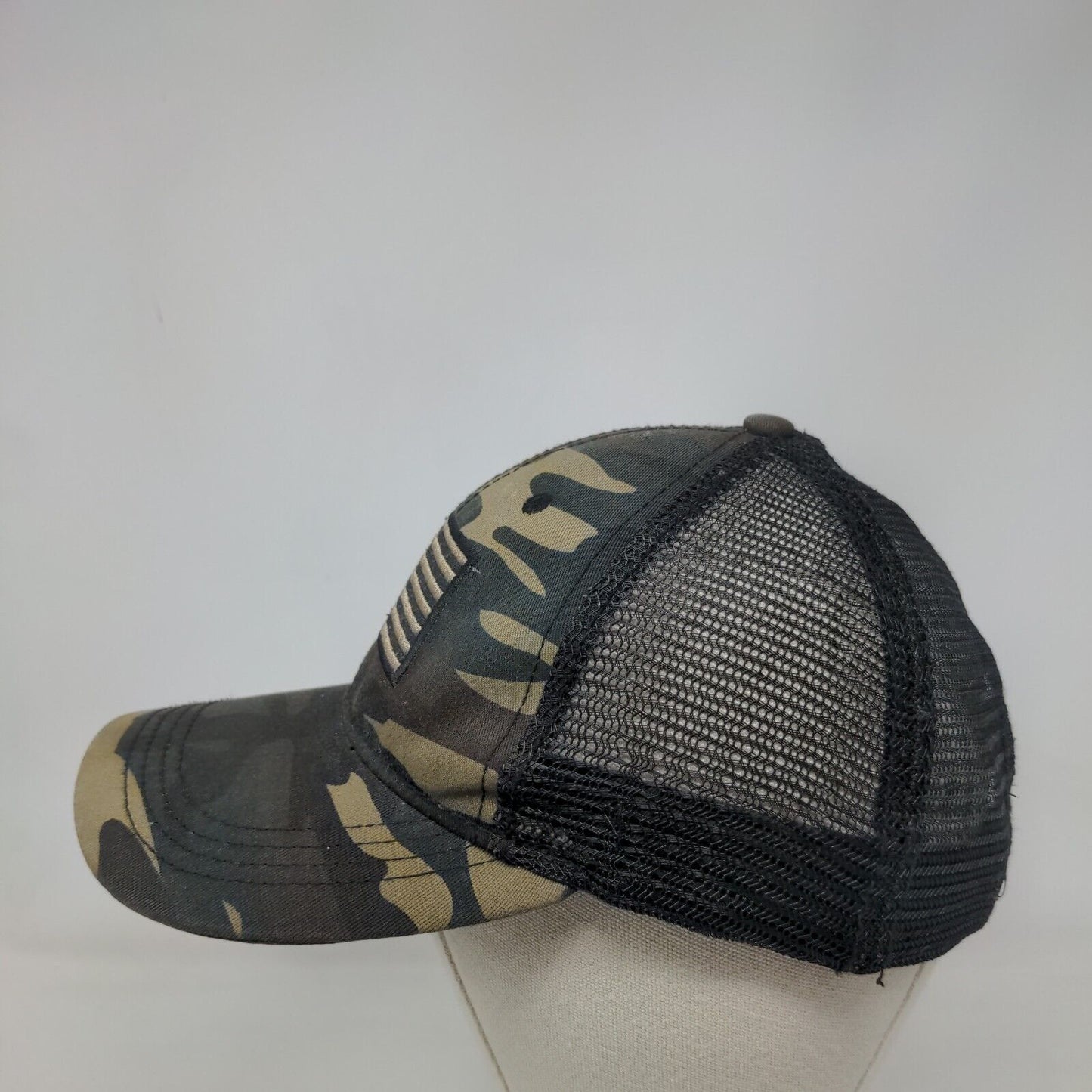 American Flag Snapback Trucker Hat Camouflage OS Mesh Back Patriotic H3 Headwear