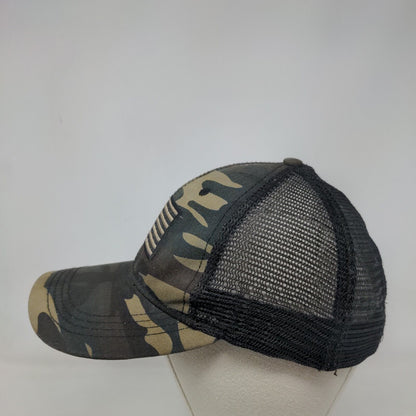 American Flag Snapback Trucker Hat Camouflage OS Mesh Back Patriotic H3 Headwear
