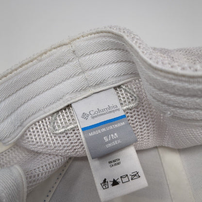 Columbia PFG Fitted Mesh Back Trucker Hat Blue S/M USA Fish Flag Patch