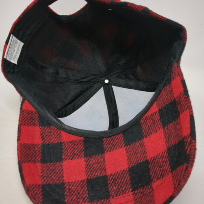 Red Black Buffalo Plaid Baseball Cap One Size Adjustable Cotton Checkered Hat