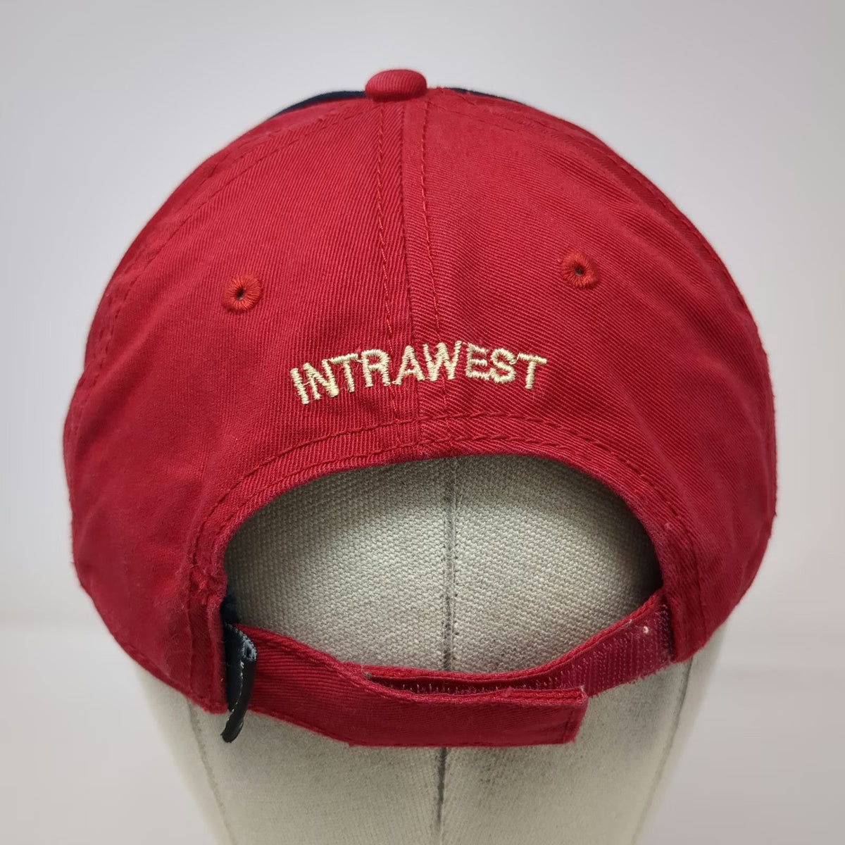The Merkley Headgear Stratton VT Ski Resort Hat Baseball Cap Red Blue One Size