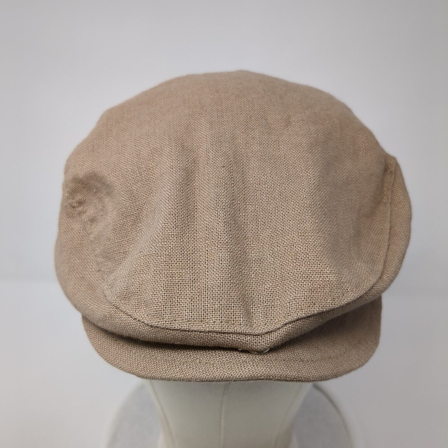 Unbranded Newsboy Flat Cap Tan One Size Lightweight Snap Button Blank