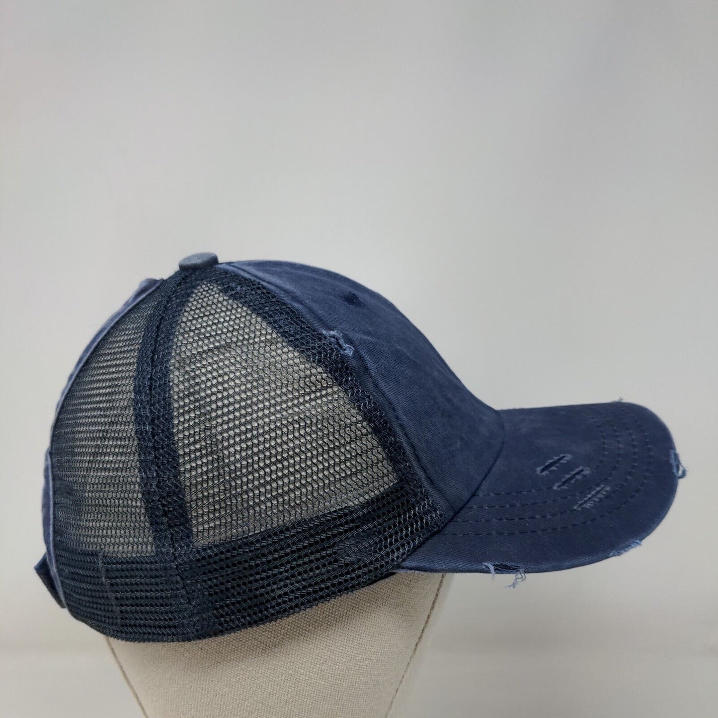 Unbranded Strapback Mesh Back Trucker Hat Blue One Size Adjustable Blank