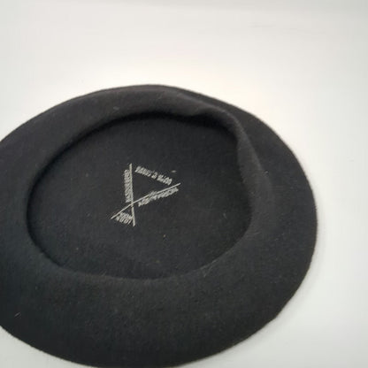 Normandy Army Cap Black One Size 100% Wool Basque Beret Made in France hat