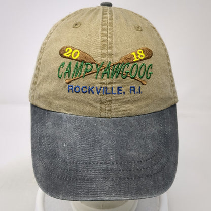 Baseball Cap Beige Gray One Size Camp Yawgoog 2018 Rockville RI Oars Hat