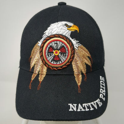 Native Pride Baseball Cap Black One Size Eagle Medicine Wheel Strapback Hat