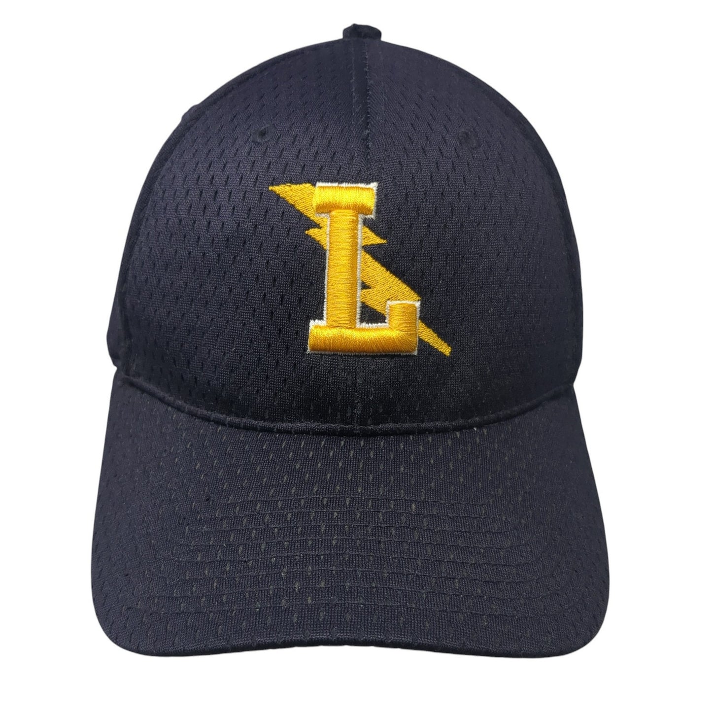L Lightning Logo Fitted Hat Blue Medium Embroidered Solid Richardson