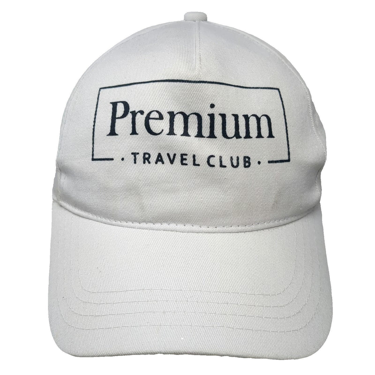 Premium Travel Club 5 Panel White One Size Graphic Strapback Vacation Theme Hat