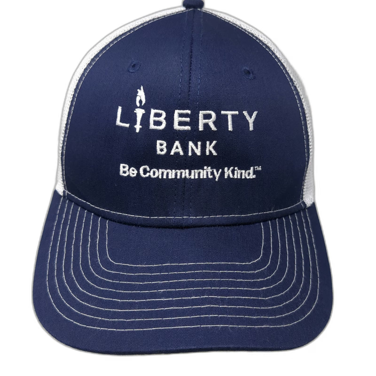 Image-N Trucker Hat Blue One Size Liberty Bank Be Community Kind Mesh Snapback