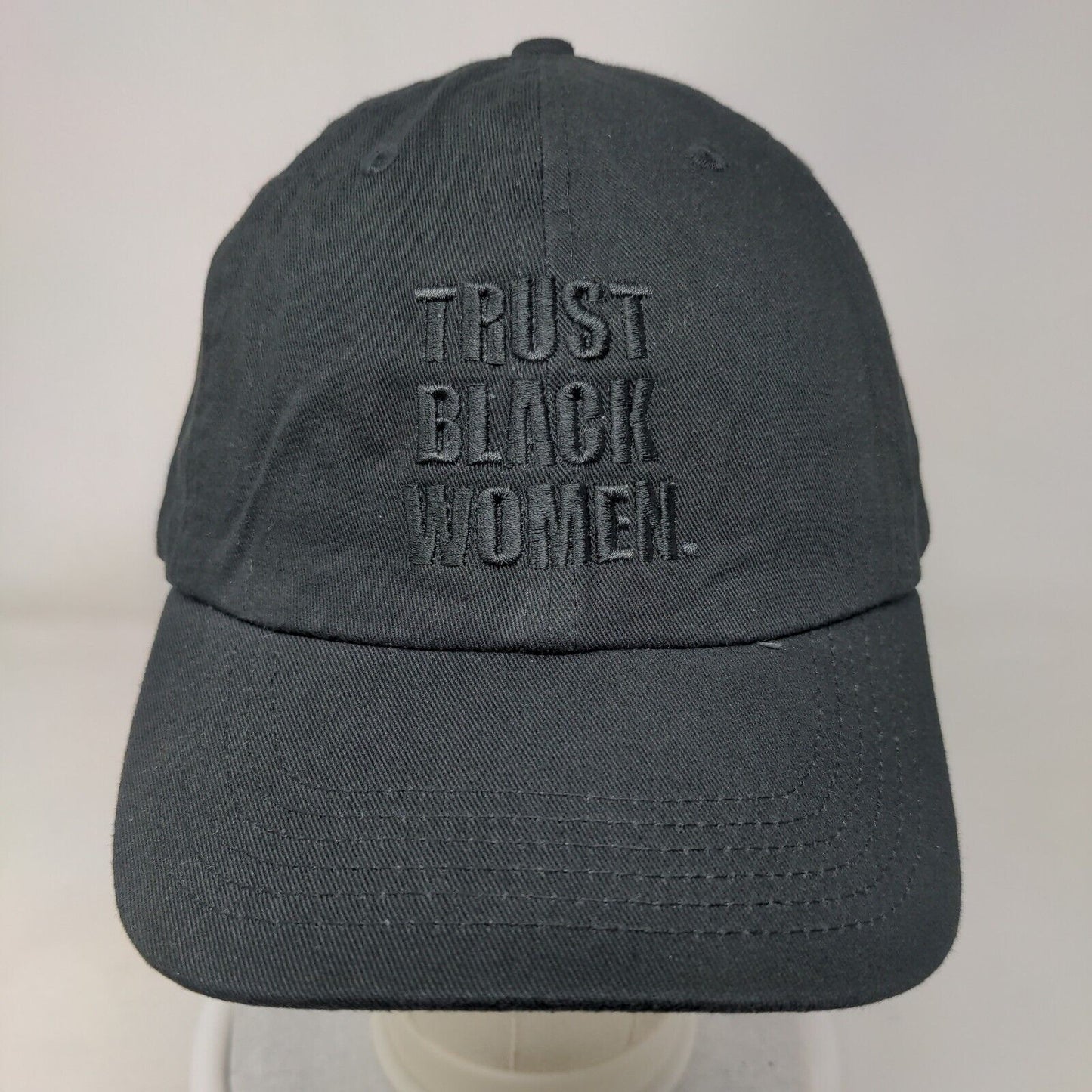 Trust Black Women Slideback Hat Black One Size Embroidered Sister Sons Cotton