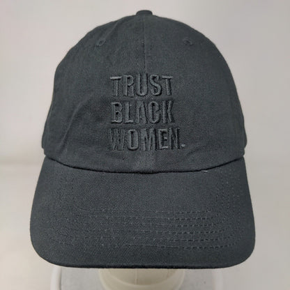 Trust Black Women Slideback Hat Black One Size Embroidered Sister Sons Cotton