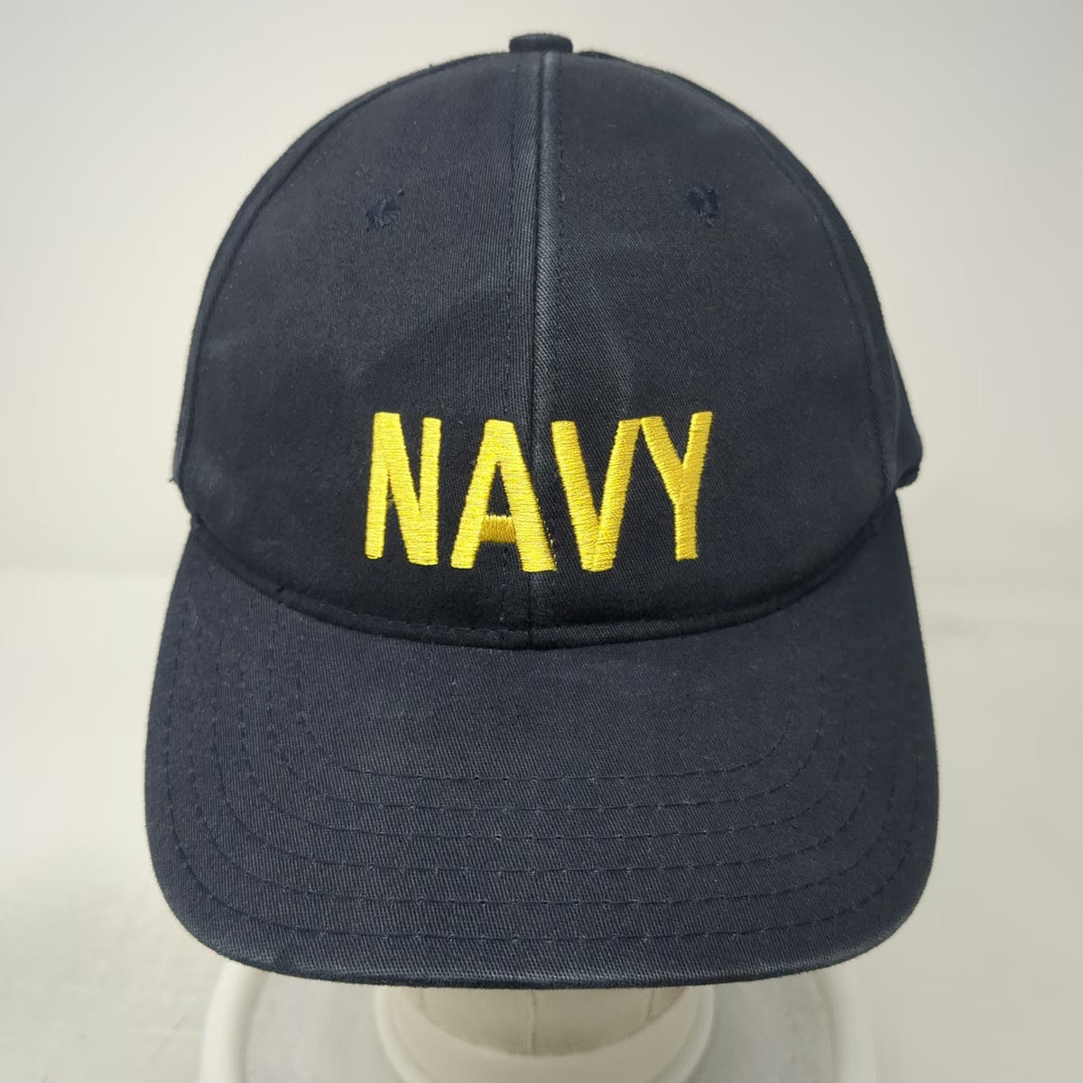 Baseball Cap Blue One Size US Navy Embroidered Made in USA Military Hat Recruit