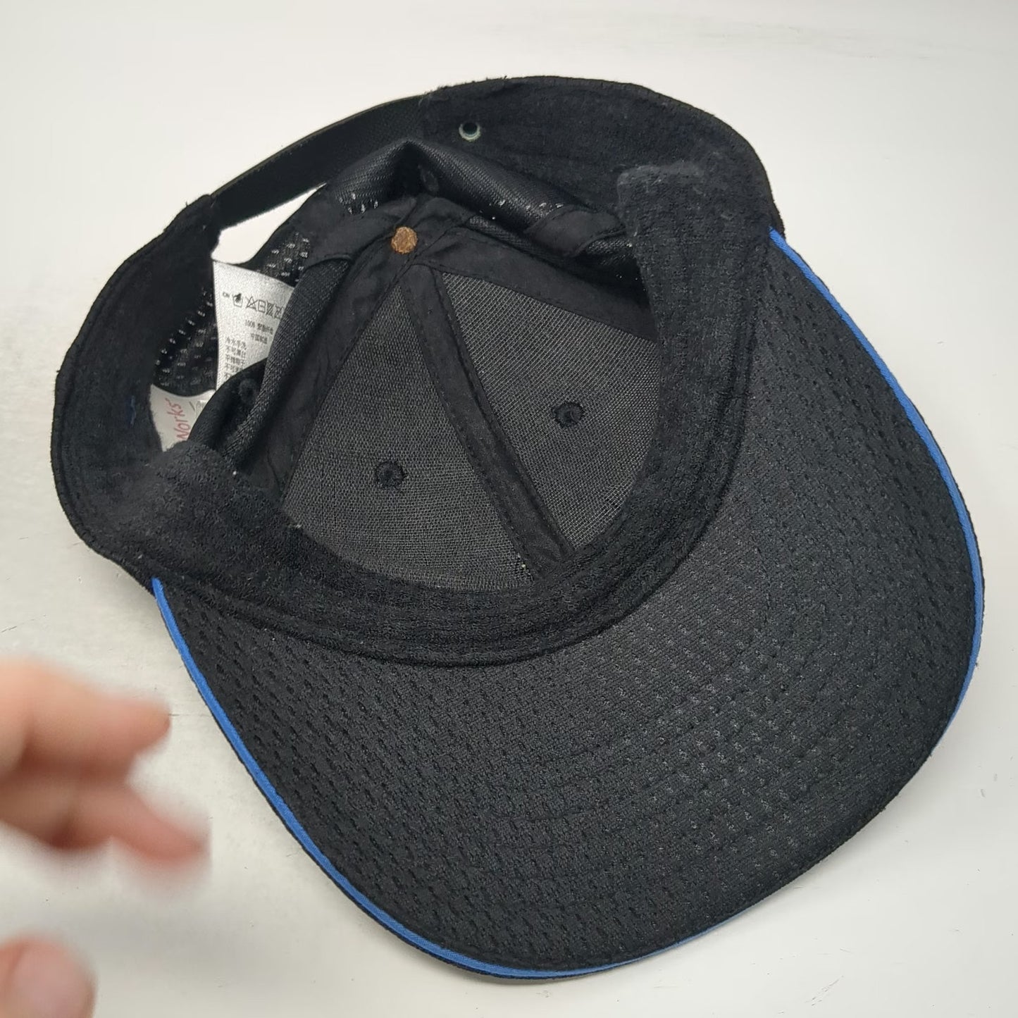 Chef Works Baseball Cap Black One Size Mesh Side Buttons for Face Mask Strapback