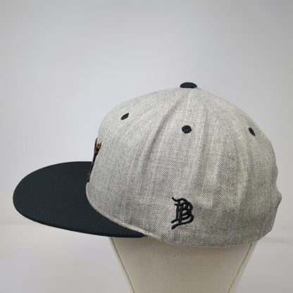 Yupoong Snapback Hat Gray OSFM We The People US Map Leather Patch Green Under