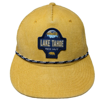 The Game 5 Panel Yellow One Size Corduroy Lake Tahoe Red Hut Rope Slideback Hat
