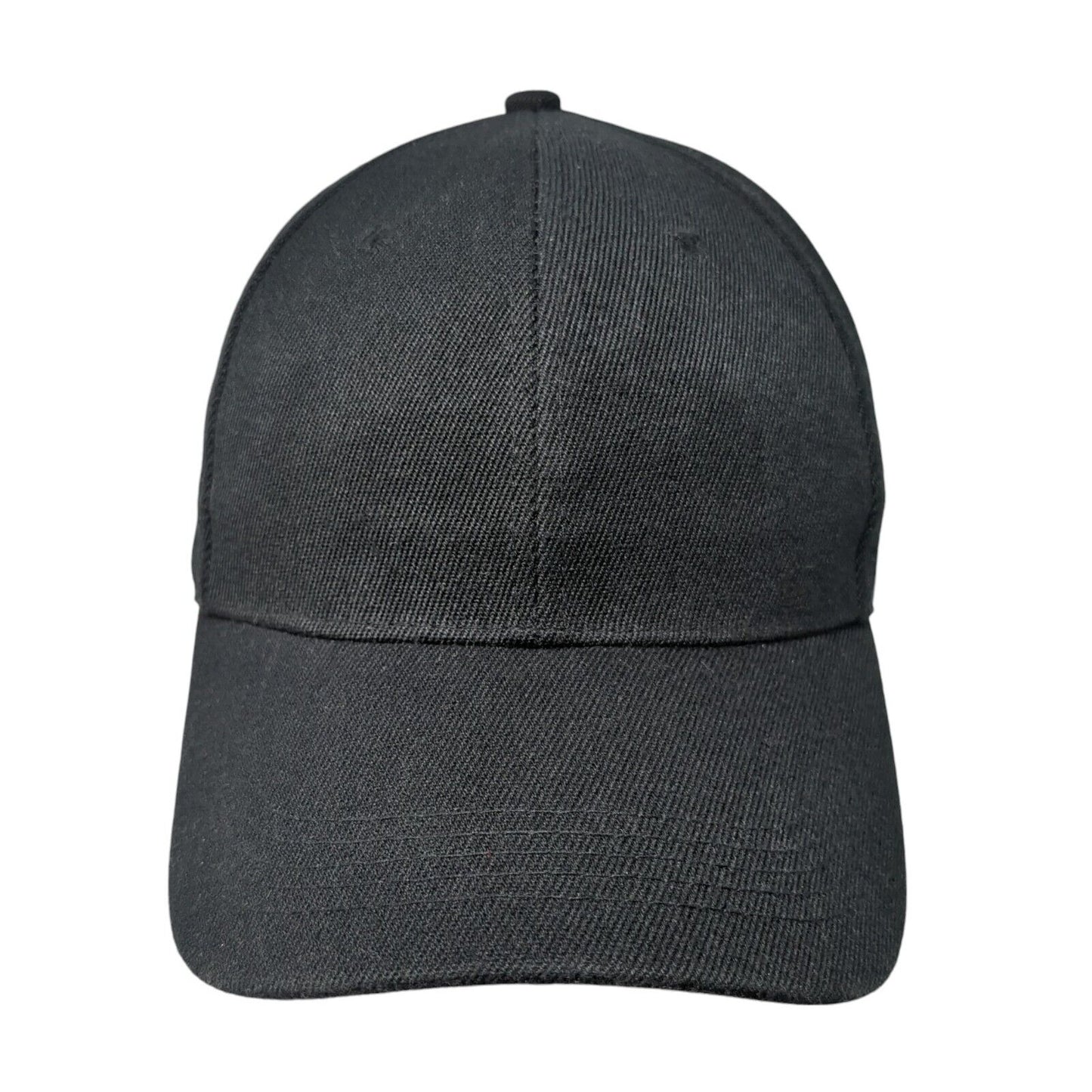 Unbranded Fitted Hat Black 7 1/4 Solid Vent Holes Outdoor Blank 6 Panel