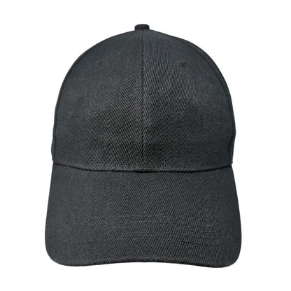 Unbranded Fitted Hat Black 7 1/4 Solid Vent Holes Outdoor Blank 6 Panel