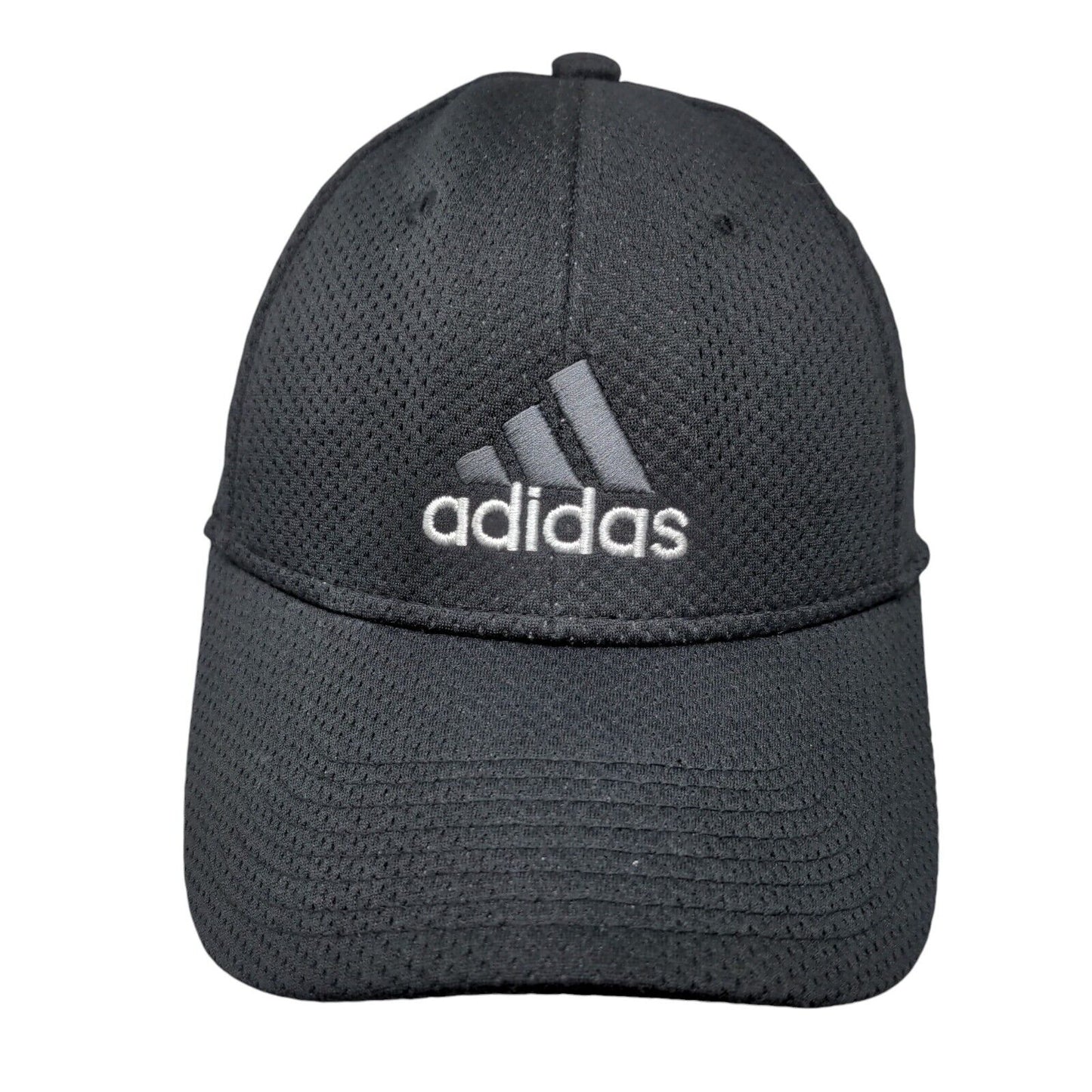 Adidas 3 Stripes Fitted Mesh Back Hat Black One Size Embroidered