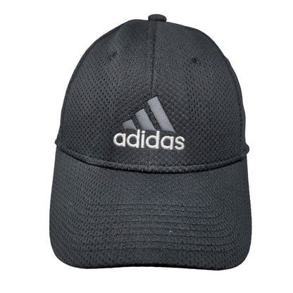 Adidas 3 Stripes Fitted Mesh Back Hat Black One Size Embroidered