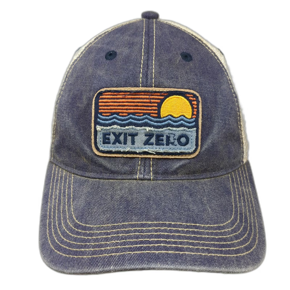 Legacy Exit Zero Blue One Size Trucker Hat Mesh Snapback Green Underbrim Patch