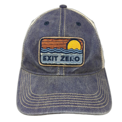 Legacy Exit Zero Blue One Size Trucker Hat Mesh Snapback Green Underbrim Patch