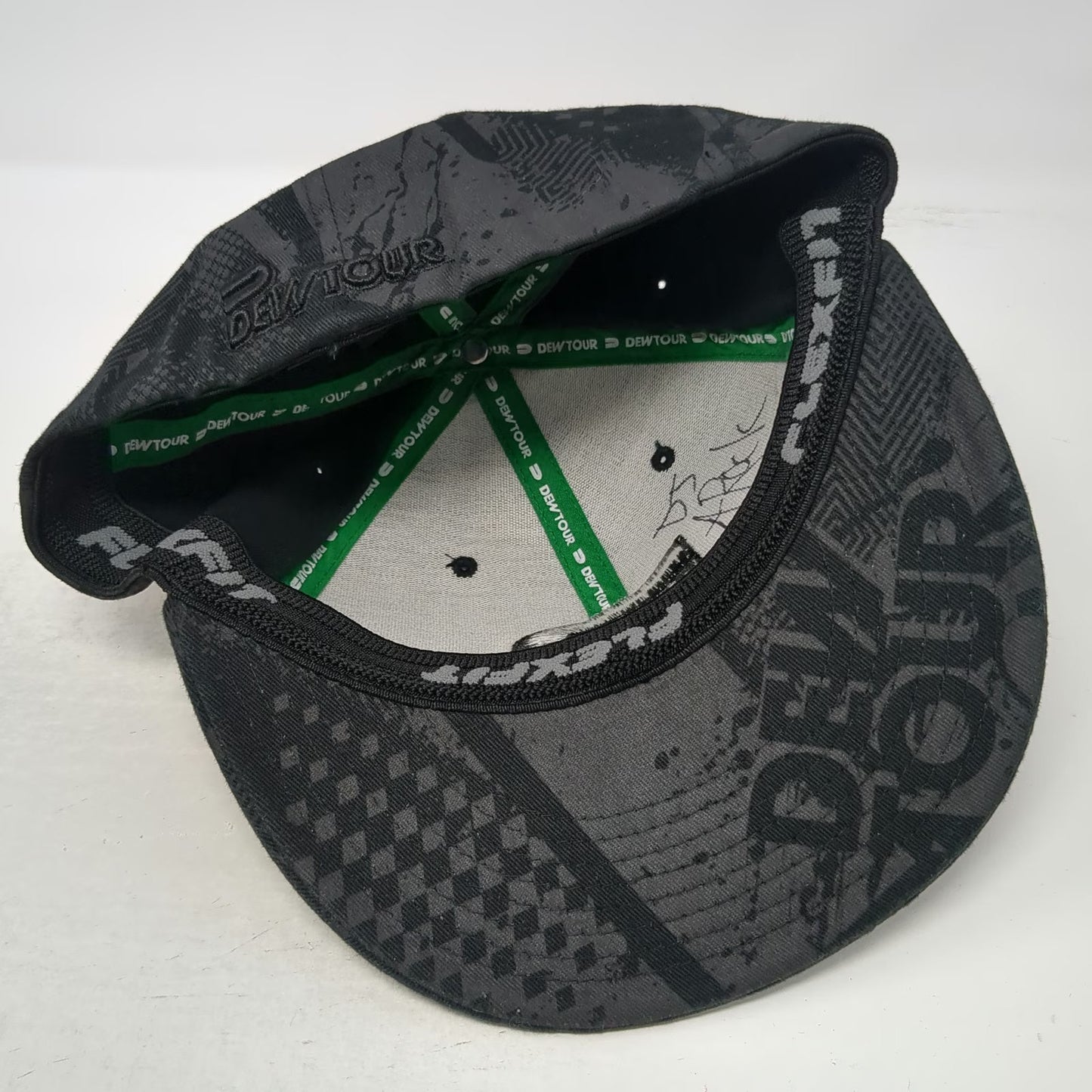 Flexfit Baseball Cap Gray M Dew Tour Allover Print Graphic Logo Fitted Hat Sport
