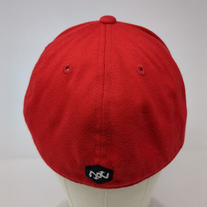 Onnit Fitted Hat Red 7 1/4-7 5/8 Embroidered Solid 6 Panel Vent Holes