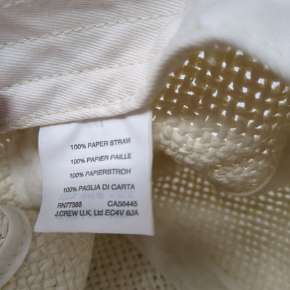 J. Crew Slideback Hat Tan One Size Adjustable Breathable Paper Straw Blank