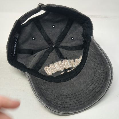 San Diego Zoo Hat Gray Baseball Cap One Size Embroidered Faded Cotton Slideback