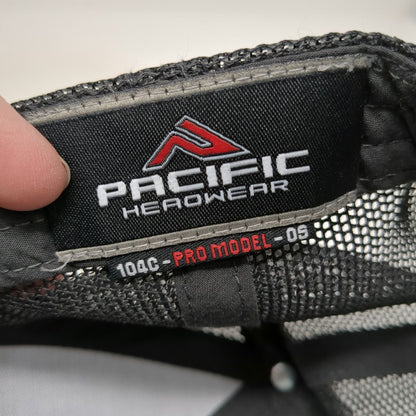 Pacific Headwear Trucker Hat Gray Black One Size Merrick Logo Mesh Snapback Cap