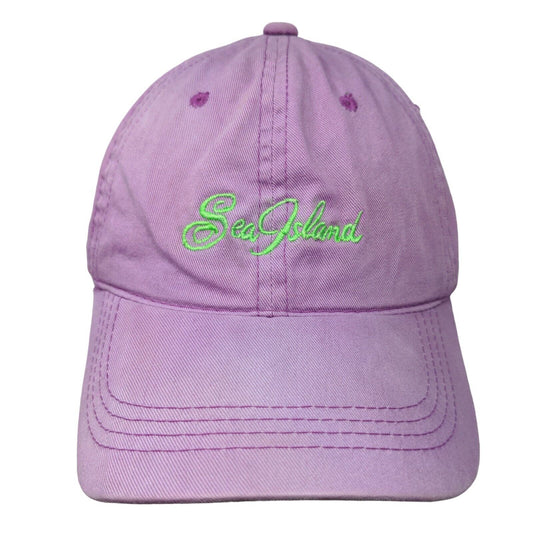 Sea Island Slideback Hat Purple OSFM Adjustable Embroidered 6 Panel Outdoor Cap