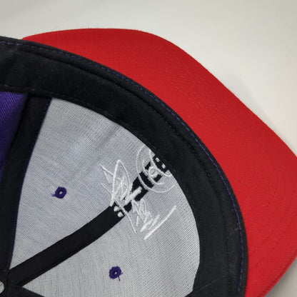 Stussy X Starter Collab Snapback Hat Purple Red White One Size Embroidered Logo