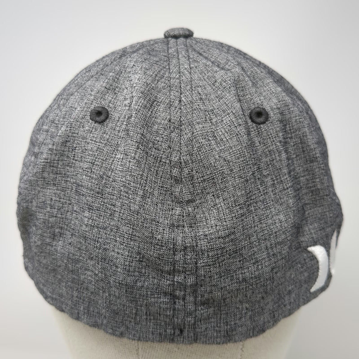 Hurley Baseball Cap Gray XL Fitted Flexfit Heathered Side Logo Hat Embroidered