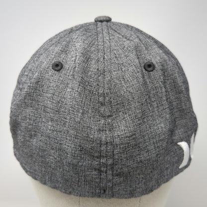 Hurley Baseball Cap Gray XL Fitted Flexfit Heathered Side Logo Hat Embroidered