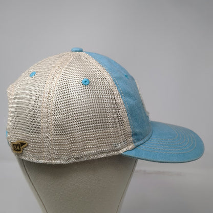Blue 84 Trucker Hat Beige One Size Key West Palm Tree Patch Mesh Back Snapback