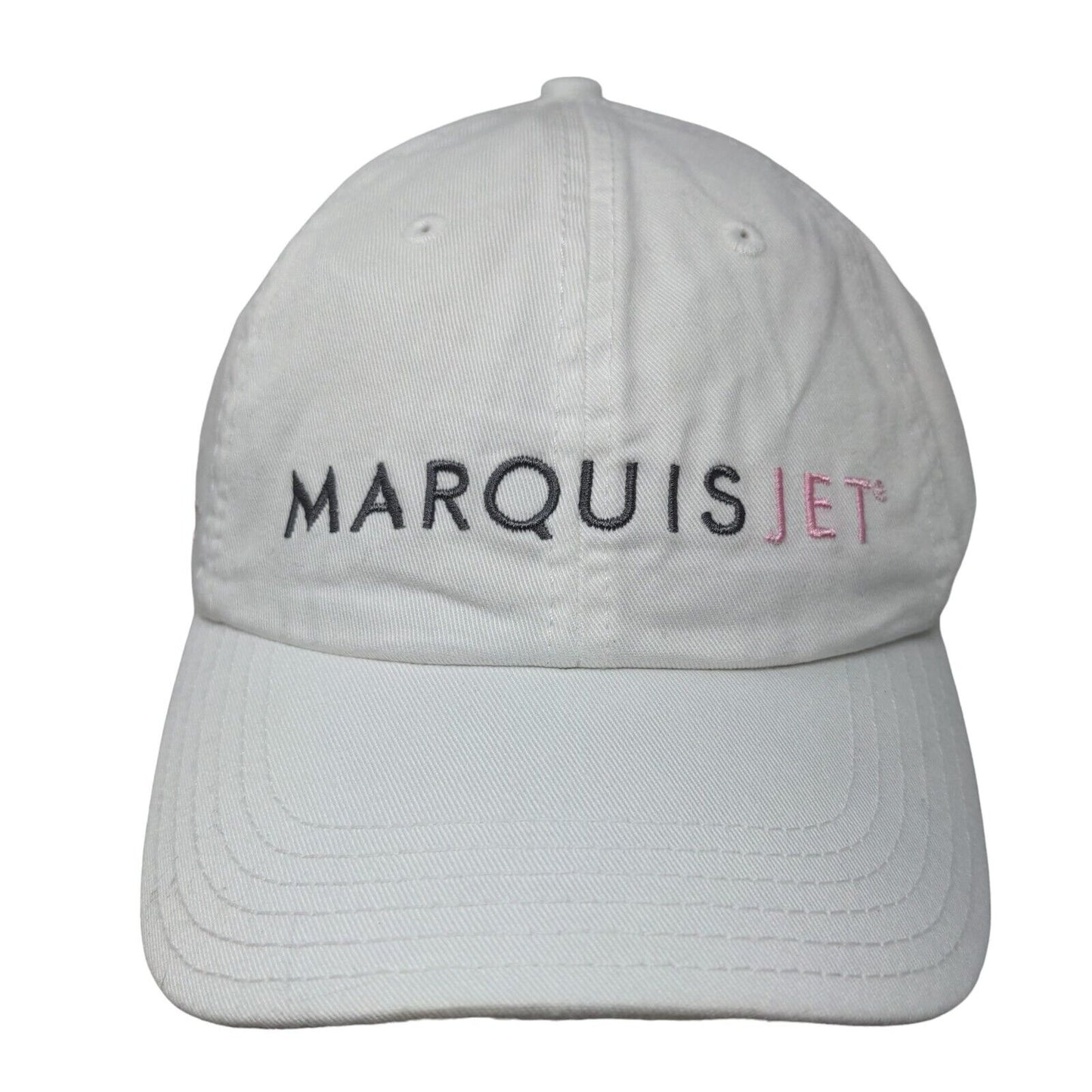 Marquis Jet Slideback Hat White OSFA Embroidered Adjustable 6 Panel