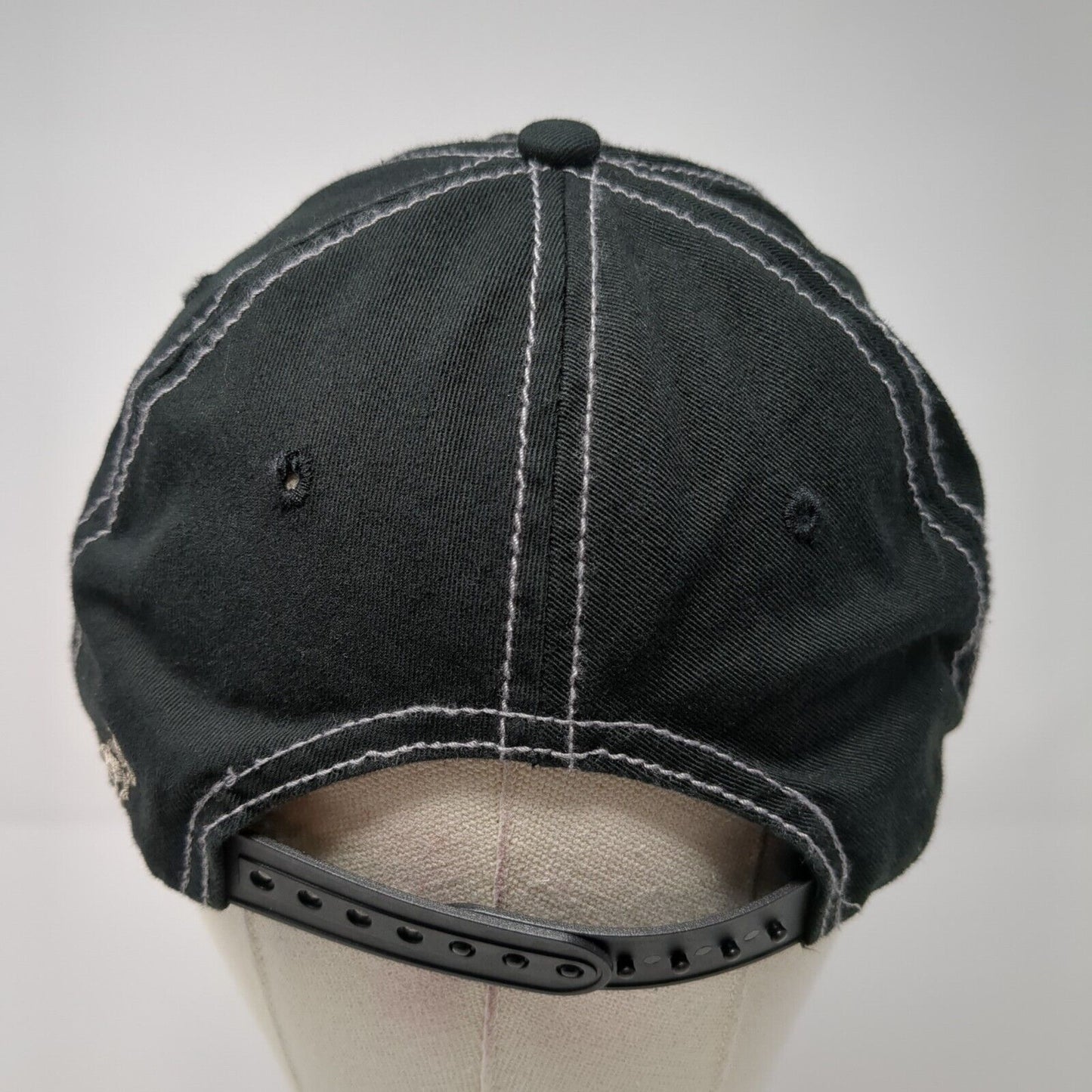 MACK Snapback Hat Black One Size Adjustable Embroidered 6 Panel Cotton