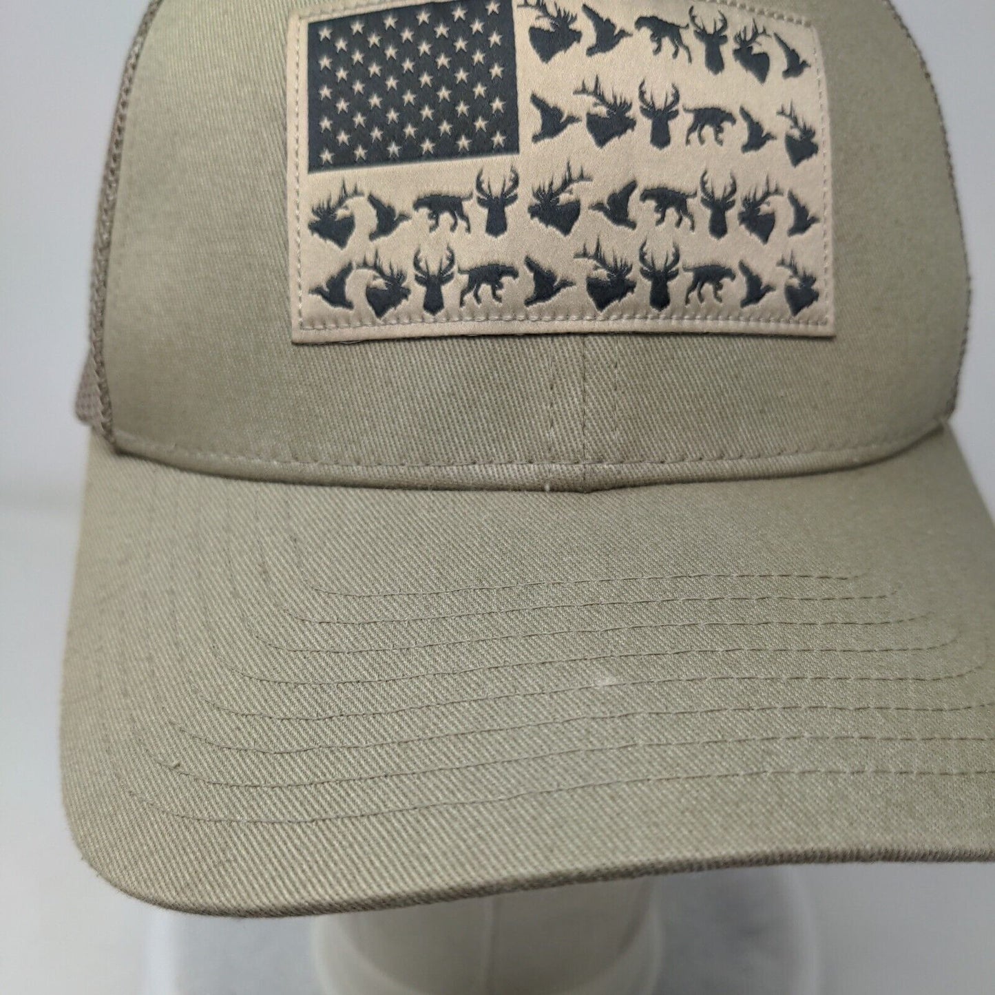 Columbia PHG Game Flag Fitted Mesh Back Trucker Hat Tan S/M 6 Panel