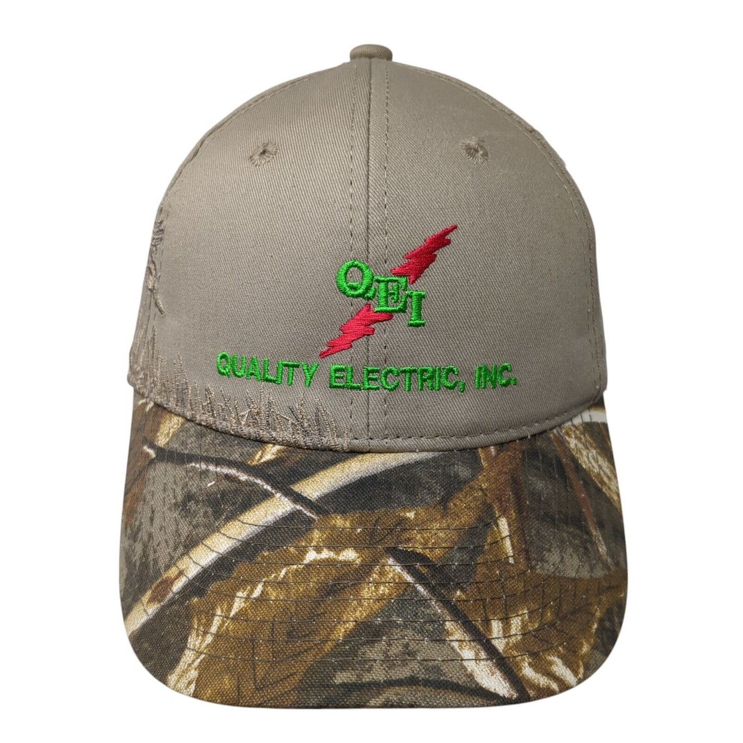QEI Quality Electric Inc Strapback Hat Camouflage OS Adjustable Port Authority