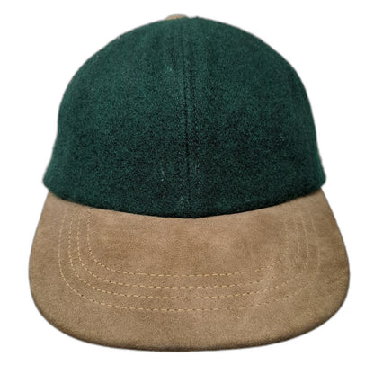 Country Gentleman Baseball Cap Green Brown One Size Wool Suede Slideback Hat