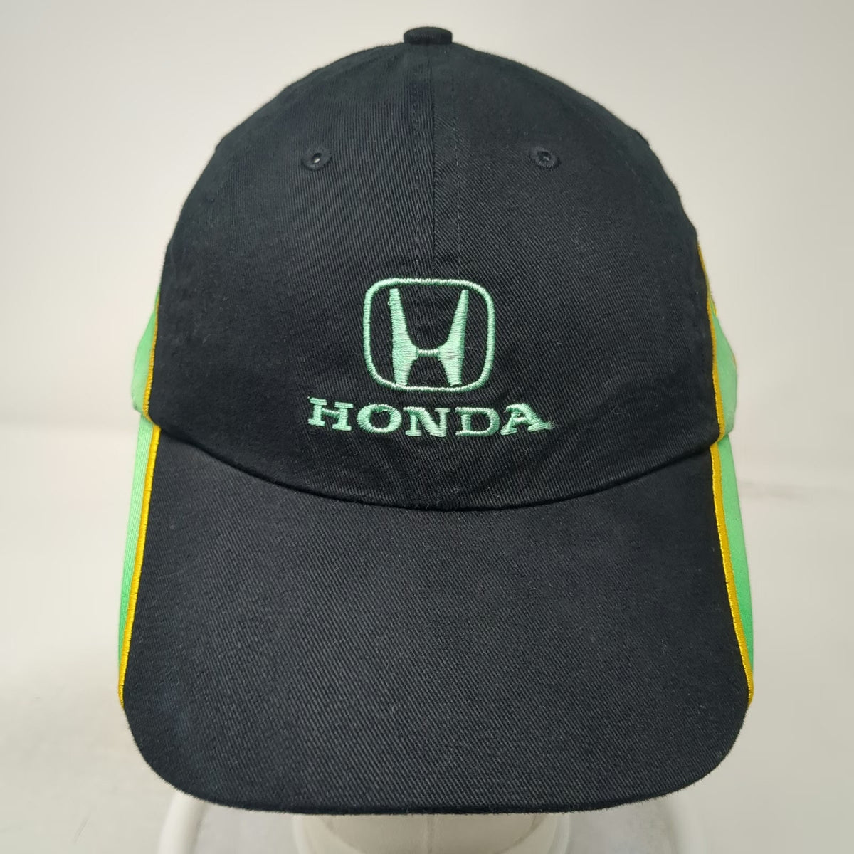 Baseball Cap Black Green Yellow One Size Honda Logo Flames Strapback Cotton hat