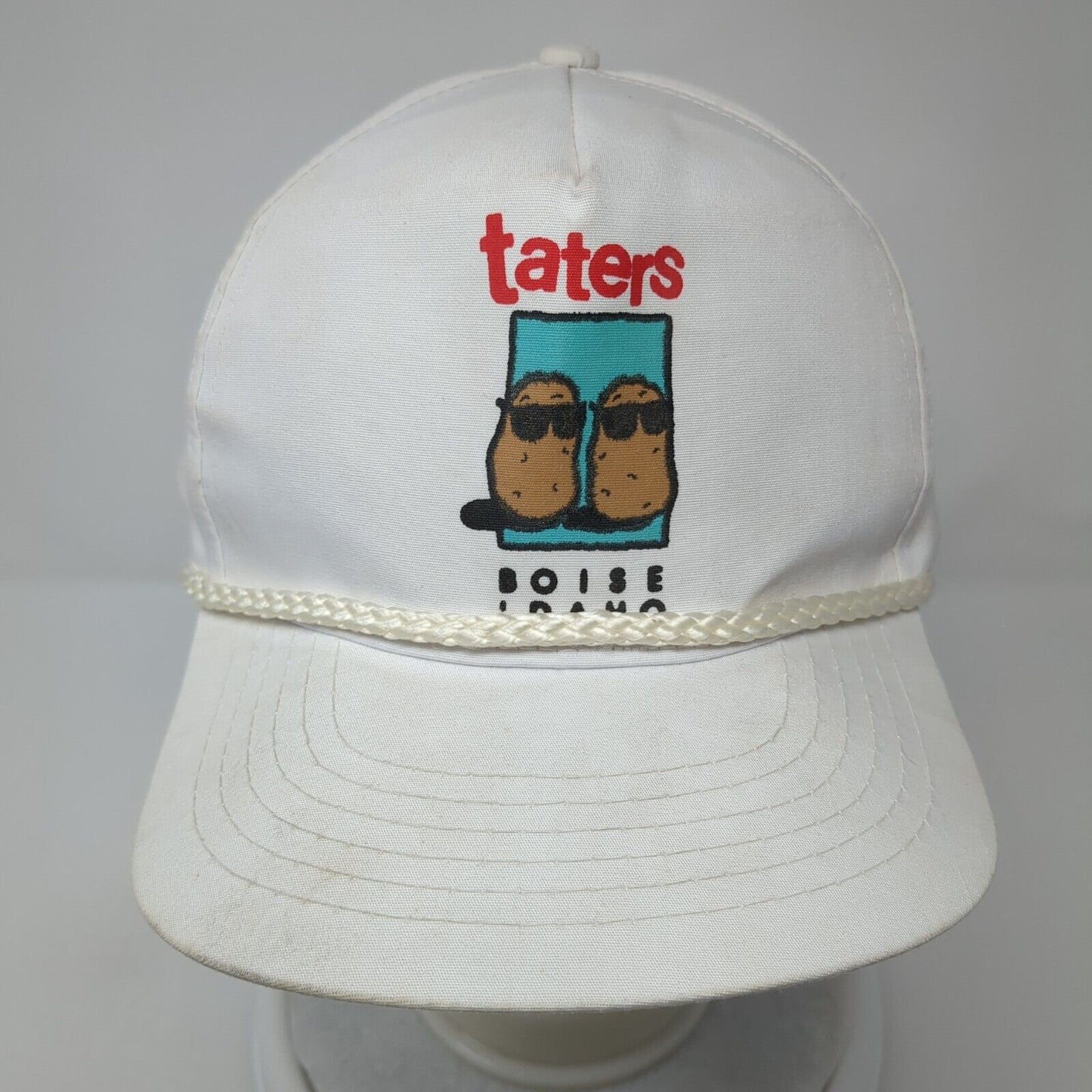Taters Boise Idaho Snapback Hat White One Size Adjustable 6 Panel Rope Capital