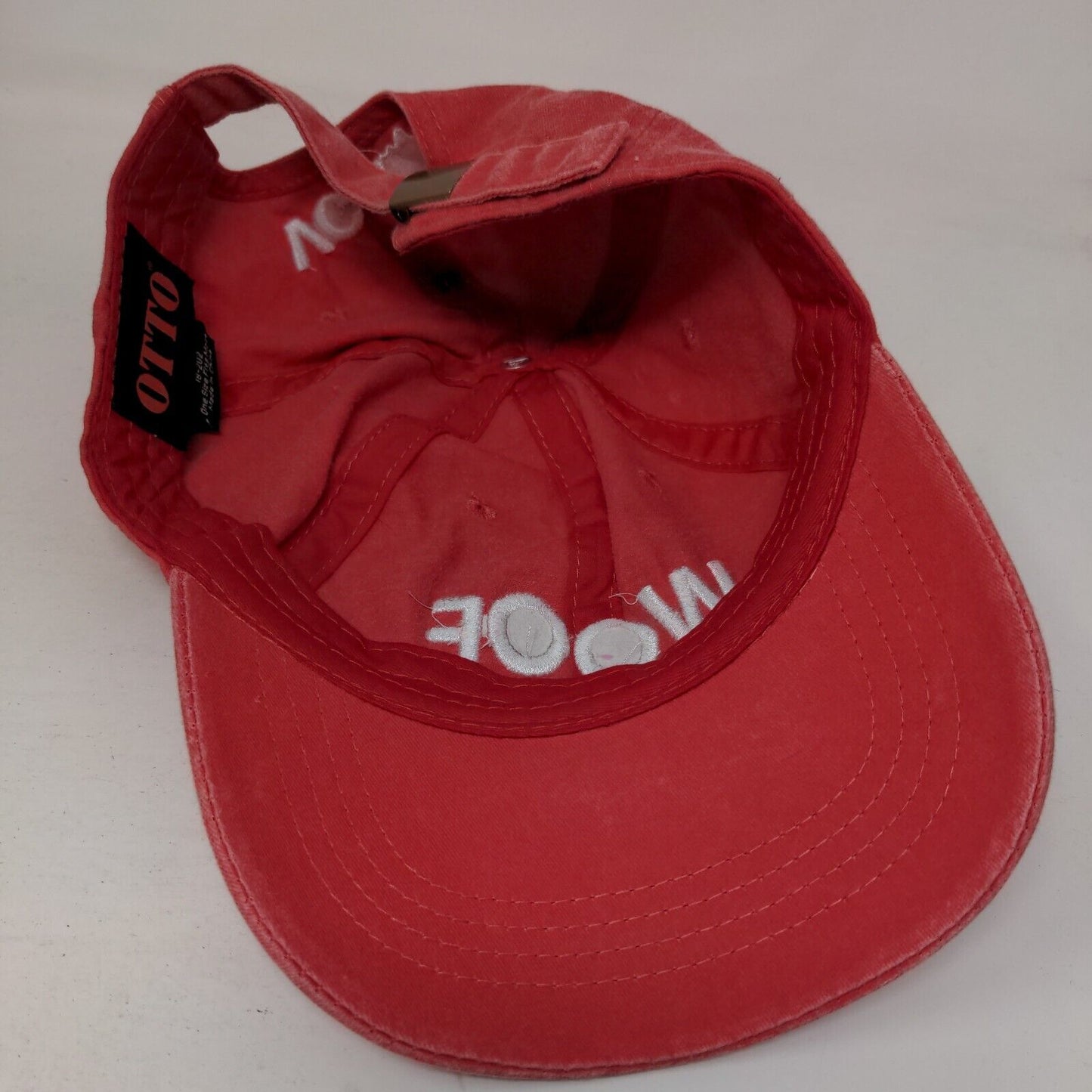 WOOF VCA Slideback Hat Red OSFM Embroidered Adjustable 6 Panel Cotton Otto