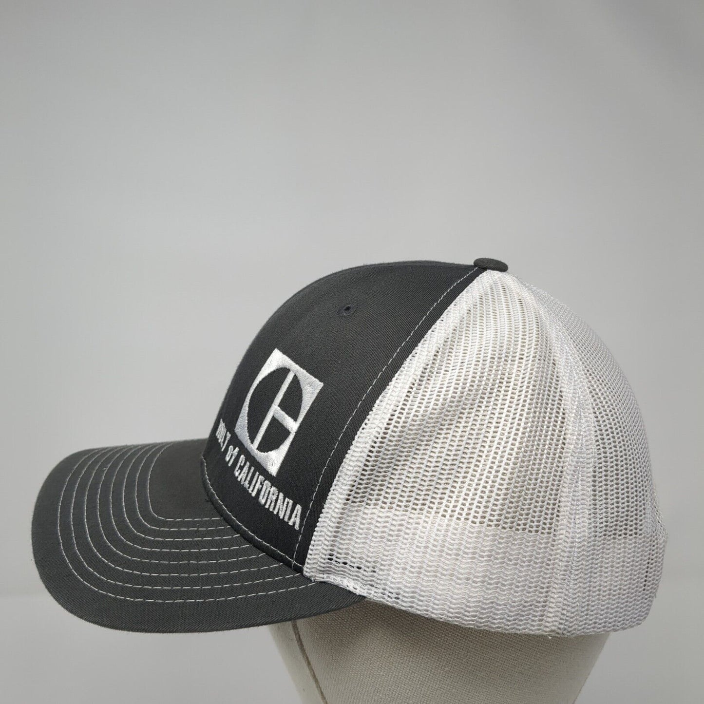 Holt of California Snapback Trucker Hat Gray OS Adjustable Mesh Back Richardson