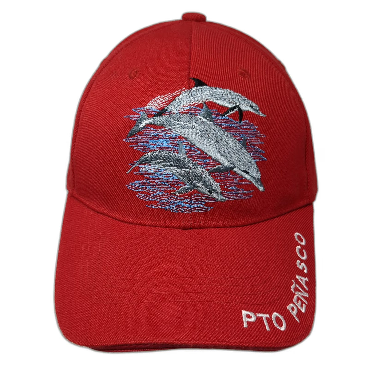 Celbros Baseball Cap Red One Size Dolphins PTO Peñasco Mexico Embroidery Hat